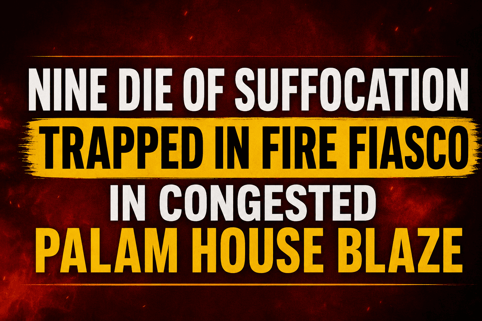 NINE DIE OF SUFFOCATION TRAPPED IN FIRE FIASCO IN CONGESTED PALAM HOUSE BLAZE